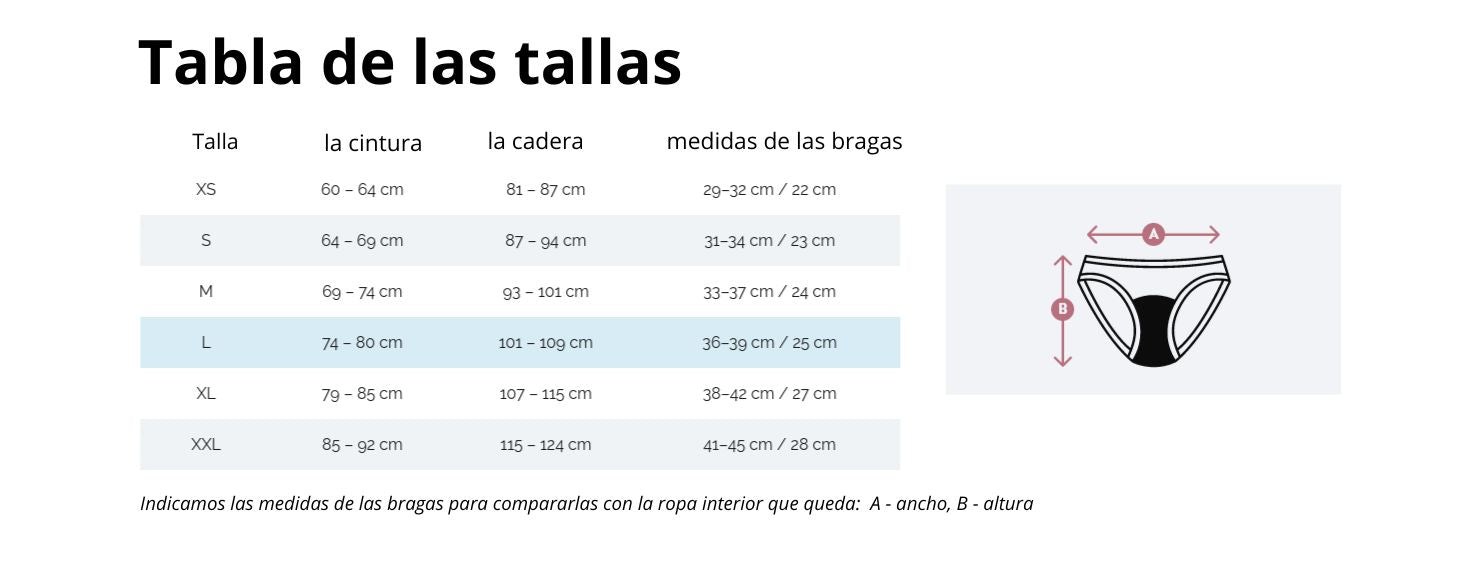 bragas menstruales con abertura lateral