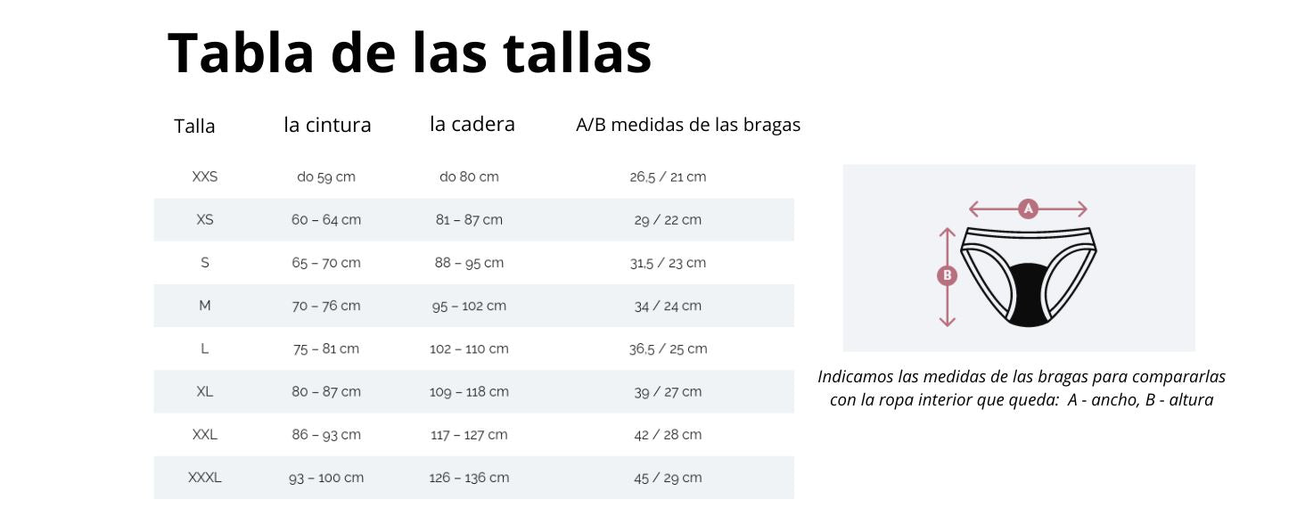 Bragas menstruales de bambú, corte clásico
